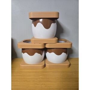S'mores Shaped Plastic Stackable Popcorn Buckets. Never Used. Lot Of 3